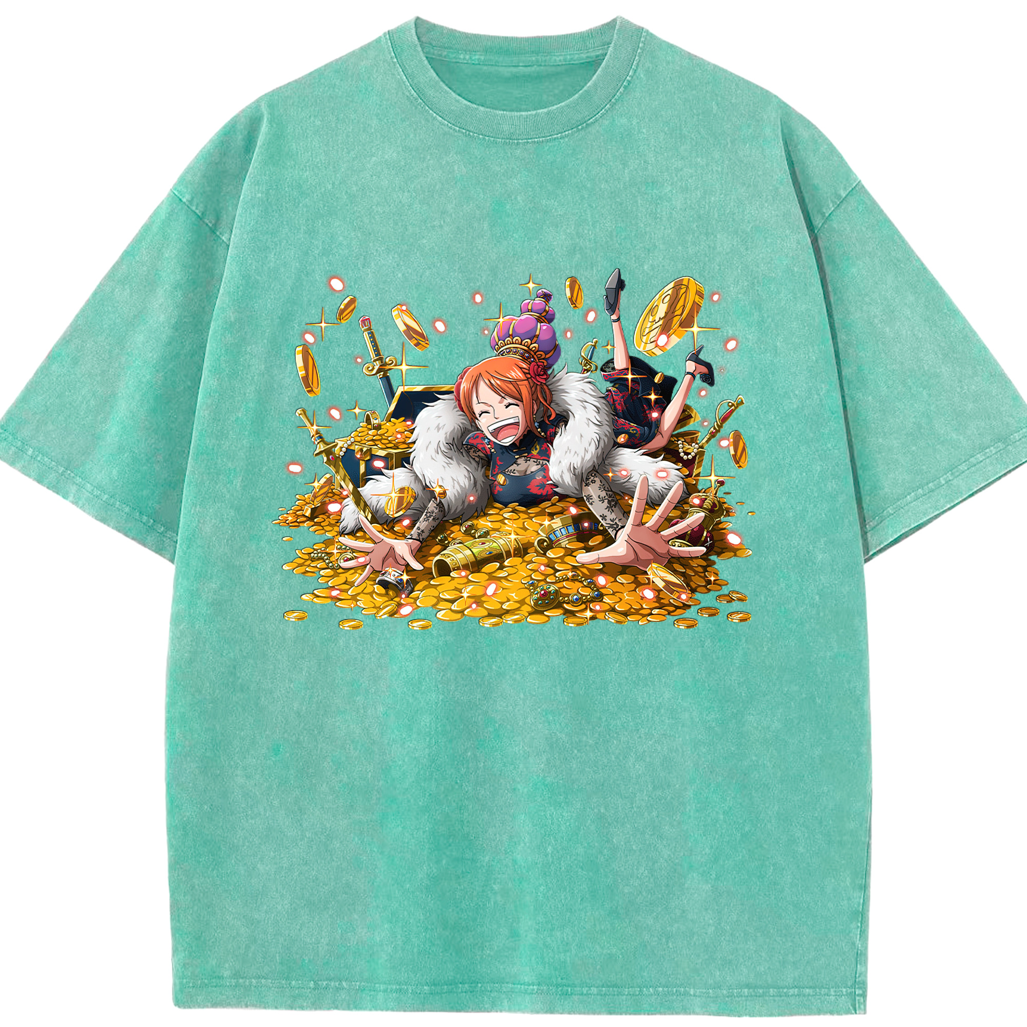 ワンピース ナミ ONE PIECE Nami 綿100% ヴィンテージ風 半袖Tシャツ（フロントプリント）